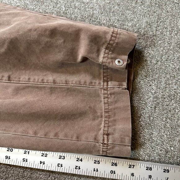 Forever 21 Brown Duck Canvas Cargo Utility Straight Leg Work Pants Womens Medium - Picture 4 of 5